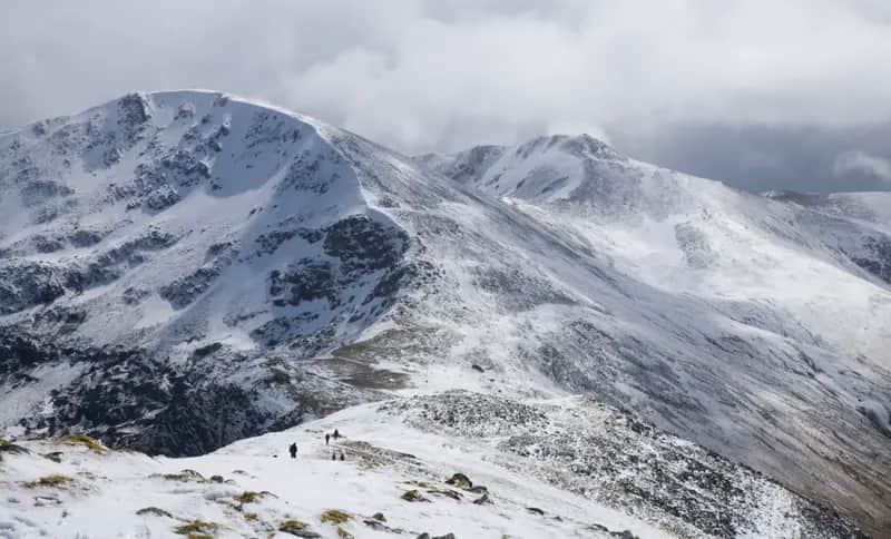 WINTER IDEAL: Deep snow on a snowy traverse of Carn Eighe and Mam Sodhail, the way January should have turned out