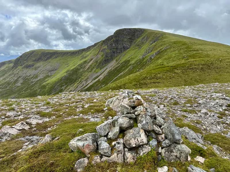 CLEAR LEADER: Looking over to the summit of Stob Coire a' Chearcaill from the final approach from Loch Eil route