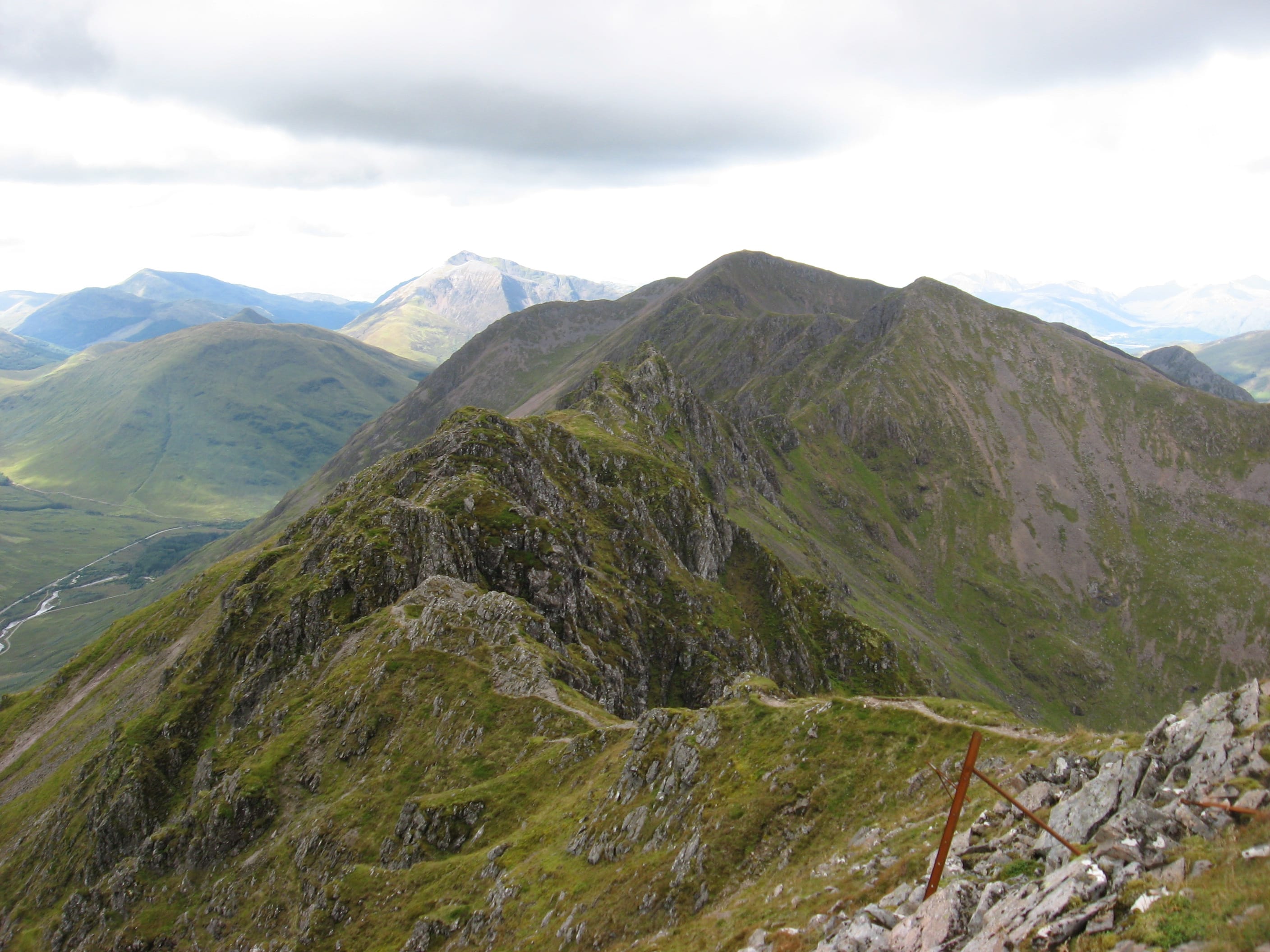 'POINTS OF INTEREST: Looking ahead to the pinnacled section of the Aonach Eagach ridge from Meall Dearg'