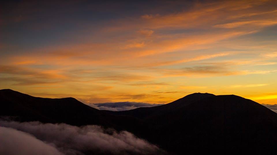 RAINBOW MORNING: The sky lights up in a technicolour spectacular over the Beinn a'Ghlo peaks