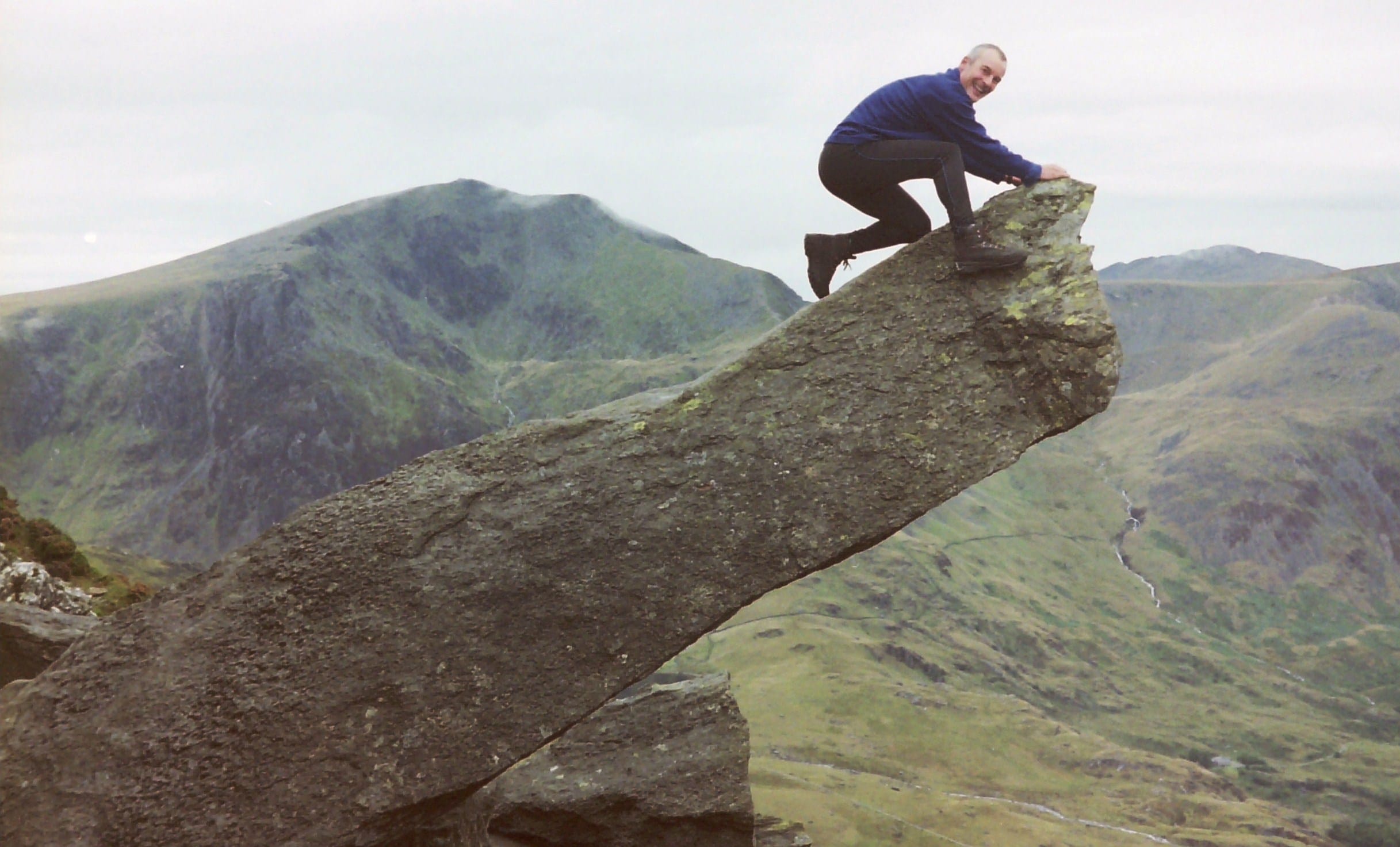 CANNON BALL: Trevor enjoying hanging out on The Cannon, a prominent rock on Tryfan