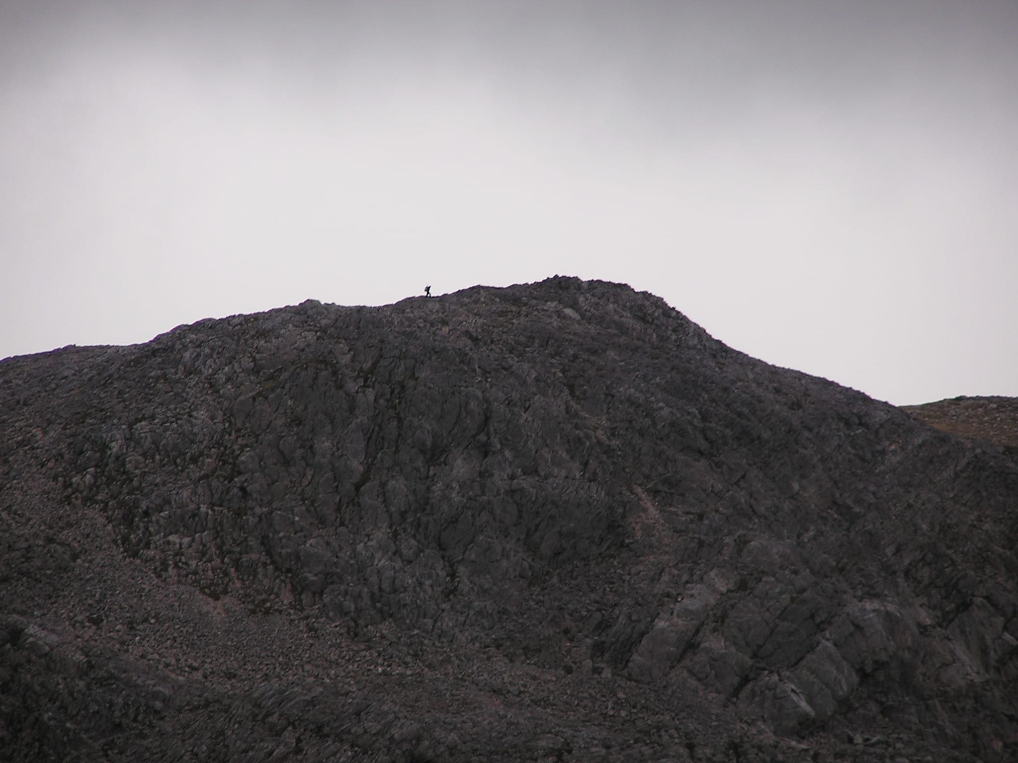 LONE FIGURE IN A LANDSCAPE: That's me charging along the summit ridge of An Ruadh-stac in the North-west Highlands