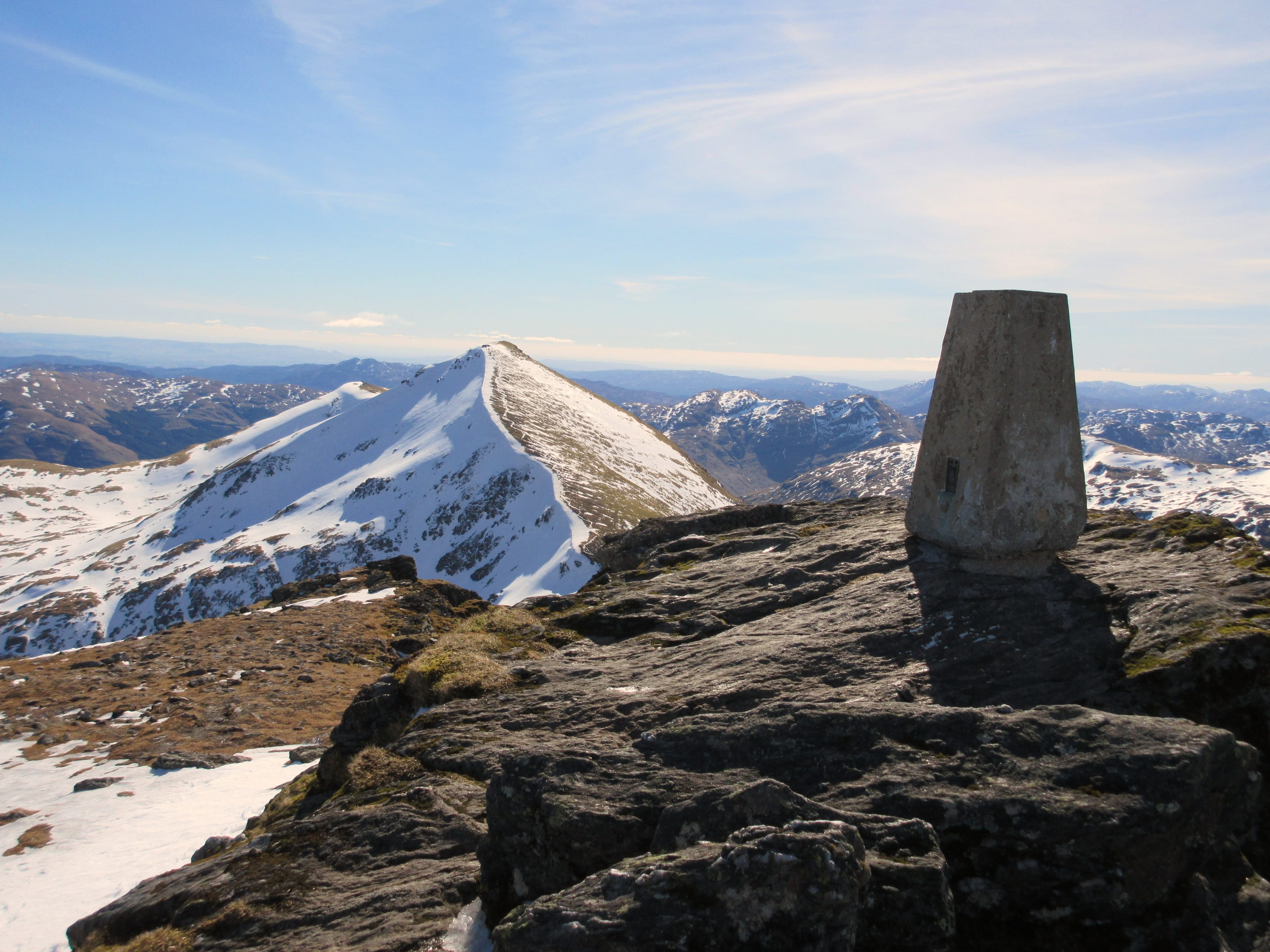 DEADLY LURE: Stob Binnein's summit looks enticing from Ben More but the sunshine highlights icy danger ahead