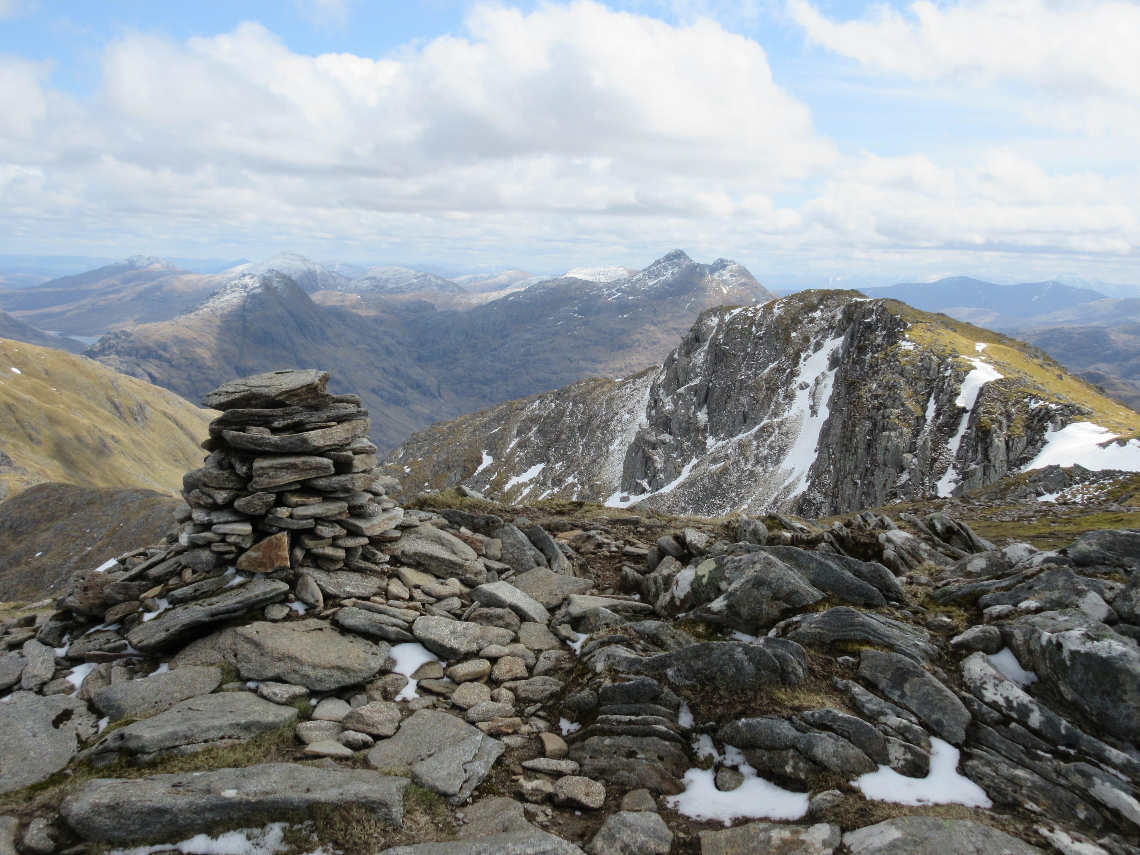 'BUI-TIFUL VIEW: Looking from Meall Buidhe summit over the South-east summit and beyond to the Arkaig hills'