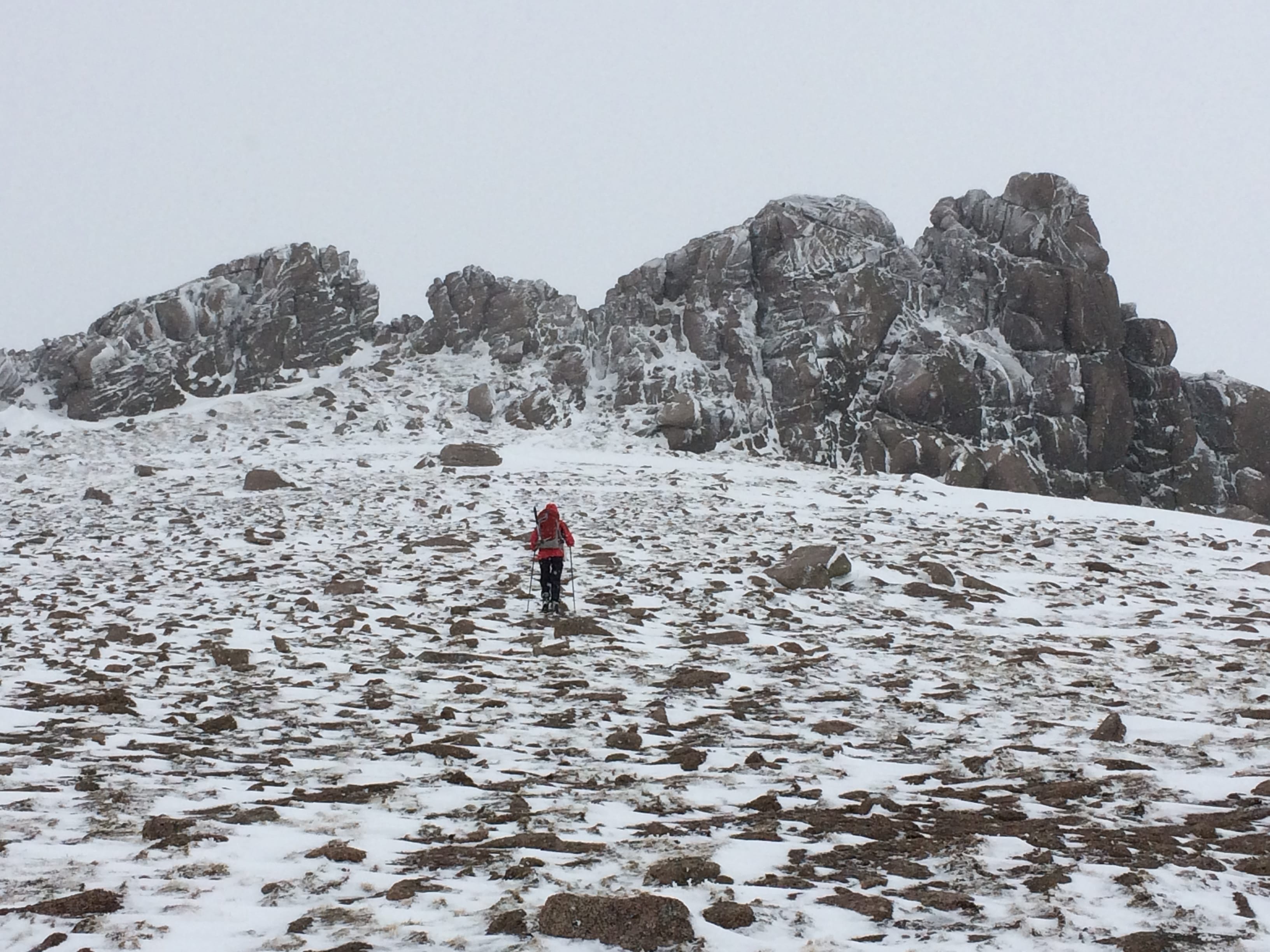 NO HIDING PLACE: Even snow-streaked tors of Ben Avon's main summit were no refuge from phone pests