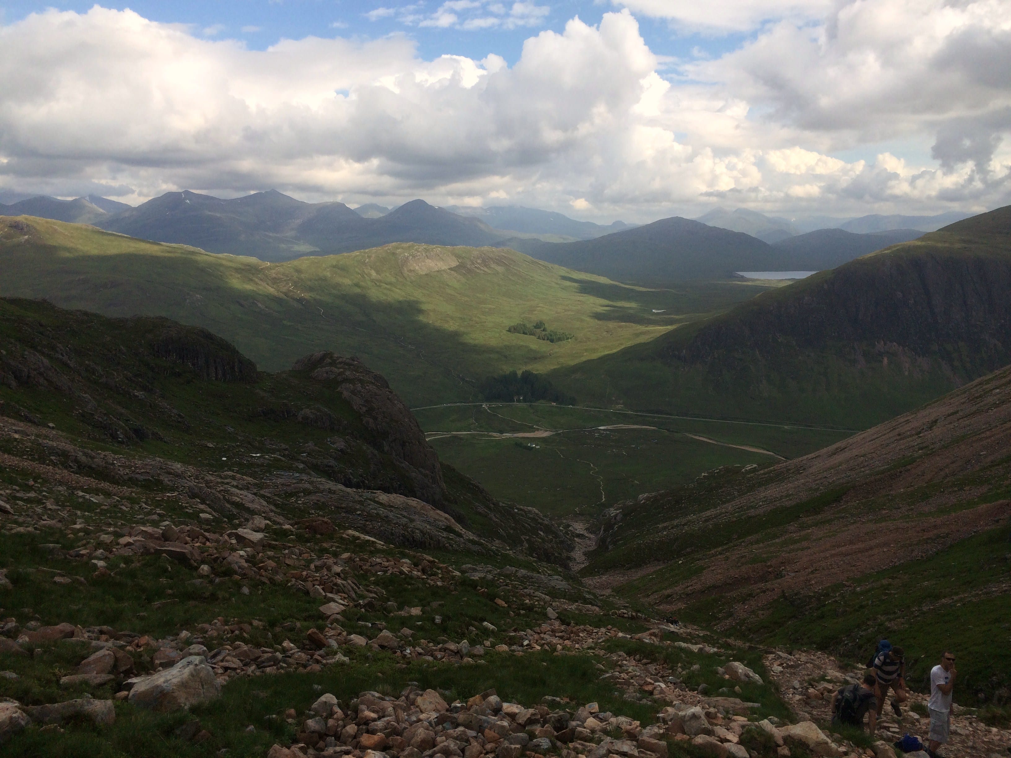 PERFECT VIEW: Looking down Buachaille Etive Mor's rocky Coire na Tulaich to Ben Nevis and the Mamores