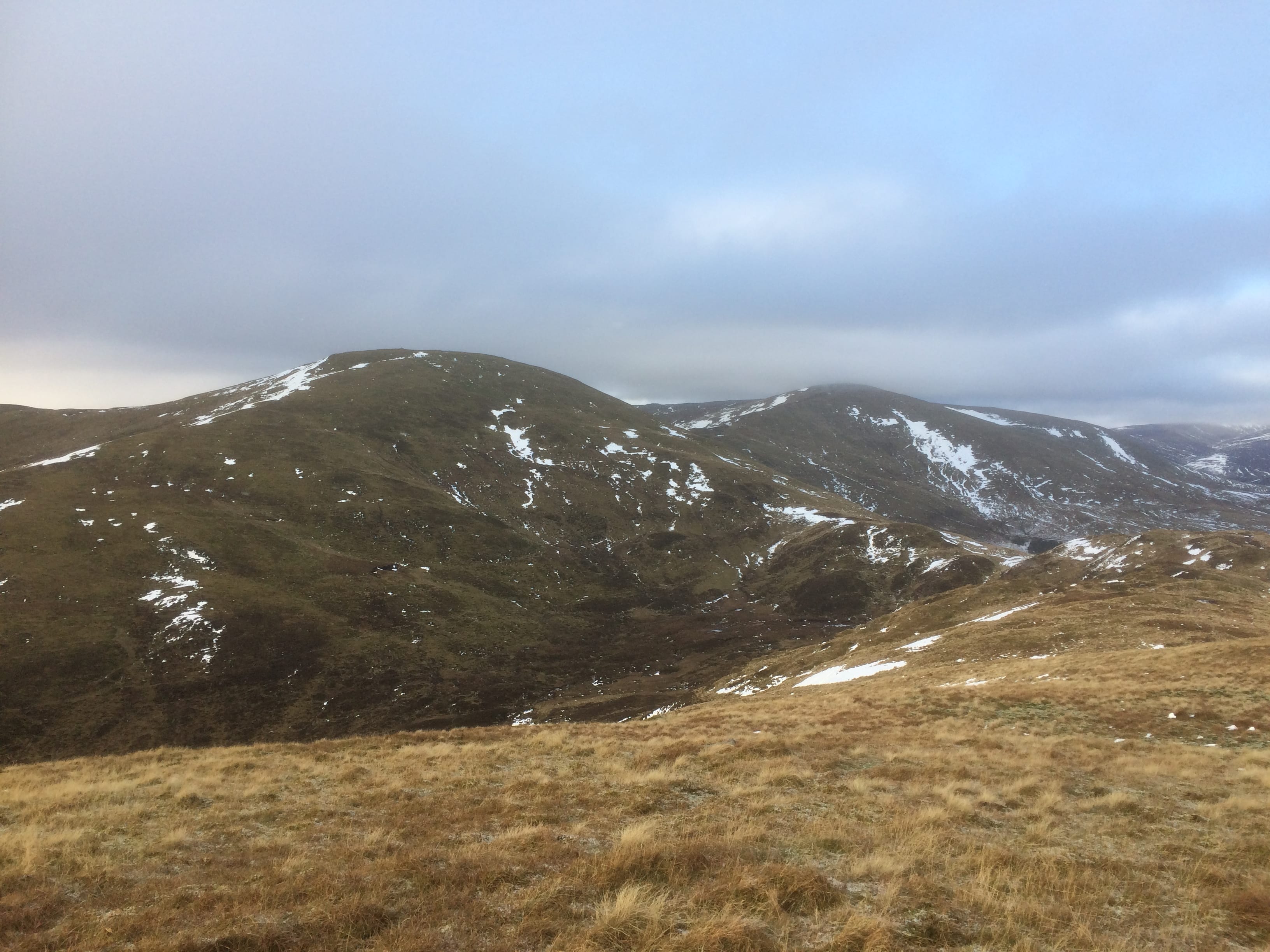 PEAK CONDITION: Looking along the ridge above Glenshee to Ben Earb and the nearly Corbett, Meall a' Choire Bhuidhe