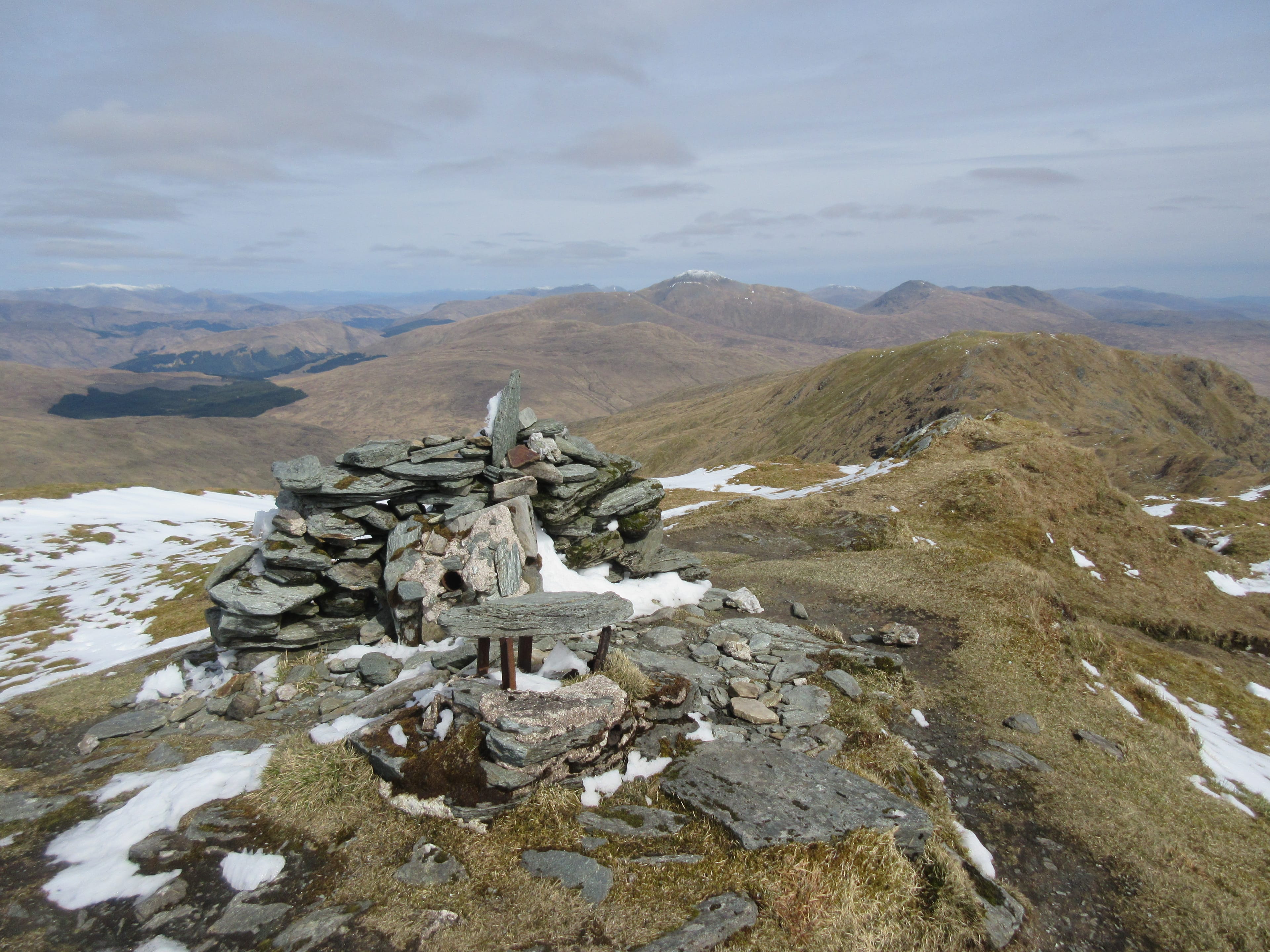 'FOURTH TIME LUCKY: Perfect visibility on the summit of Beinn Bhuidhe at last - now I''ve had a view from the top of every Munro'