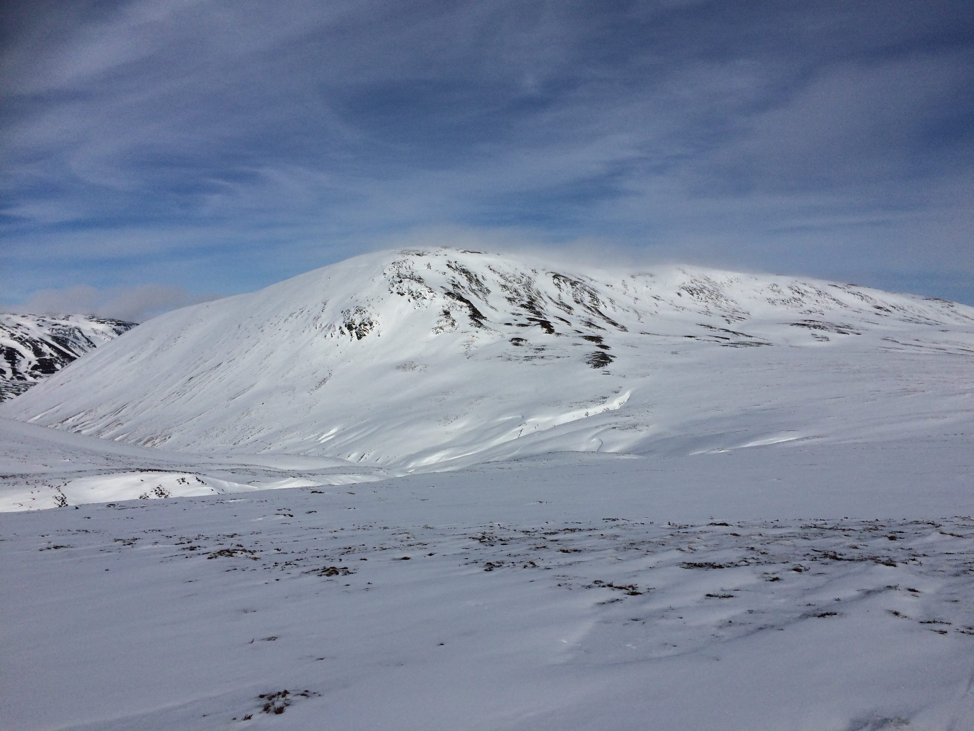 SHEE WHIZZ: Looking back on the Munro An Socach after a tough snowy traverse from the ski centre at Glenshee