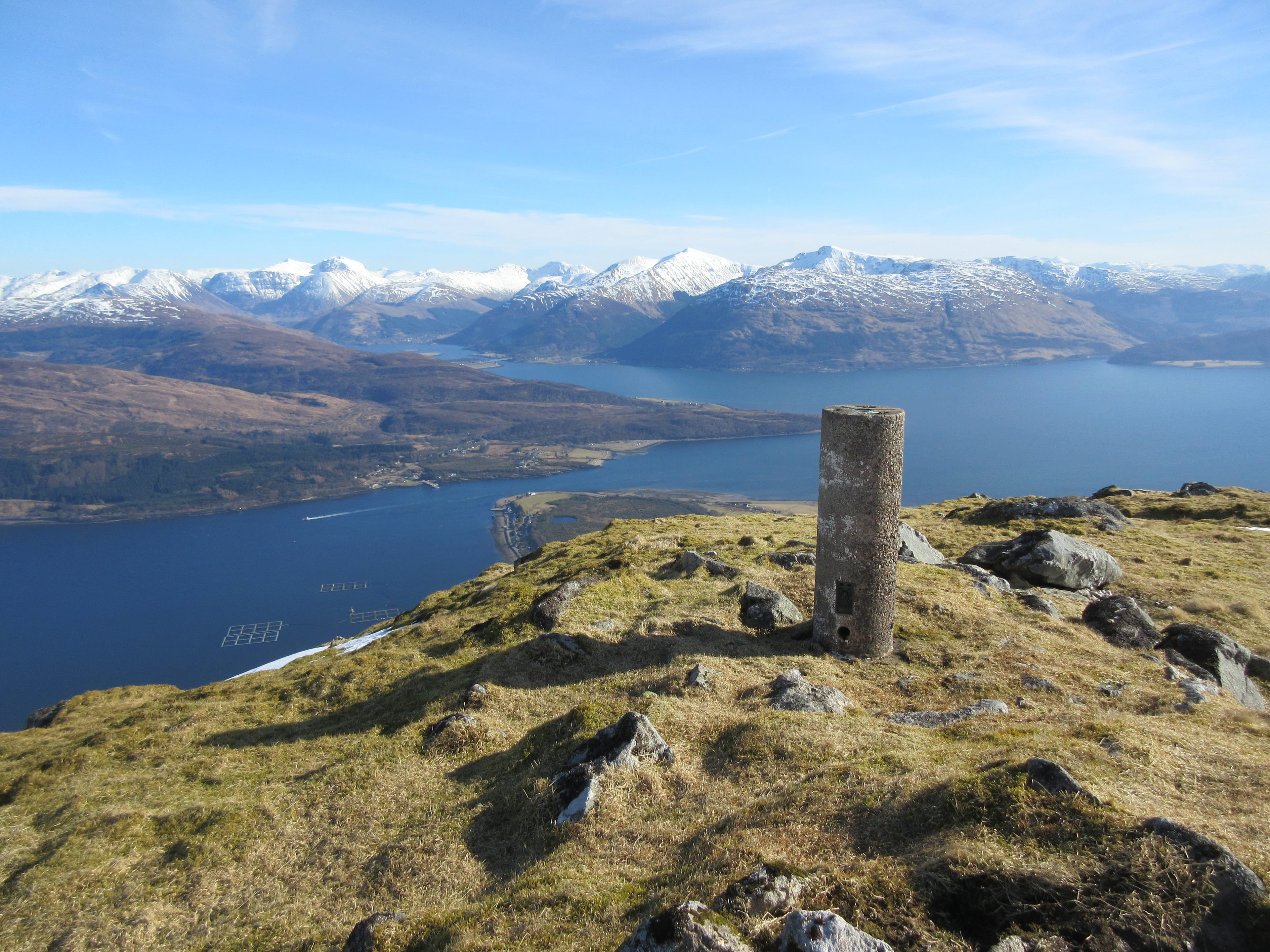 EXPANSIVE VIEW: Looking over the Corran Narrows to the Glencoe peaks from summit of Sgurr na h-Eanchainne