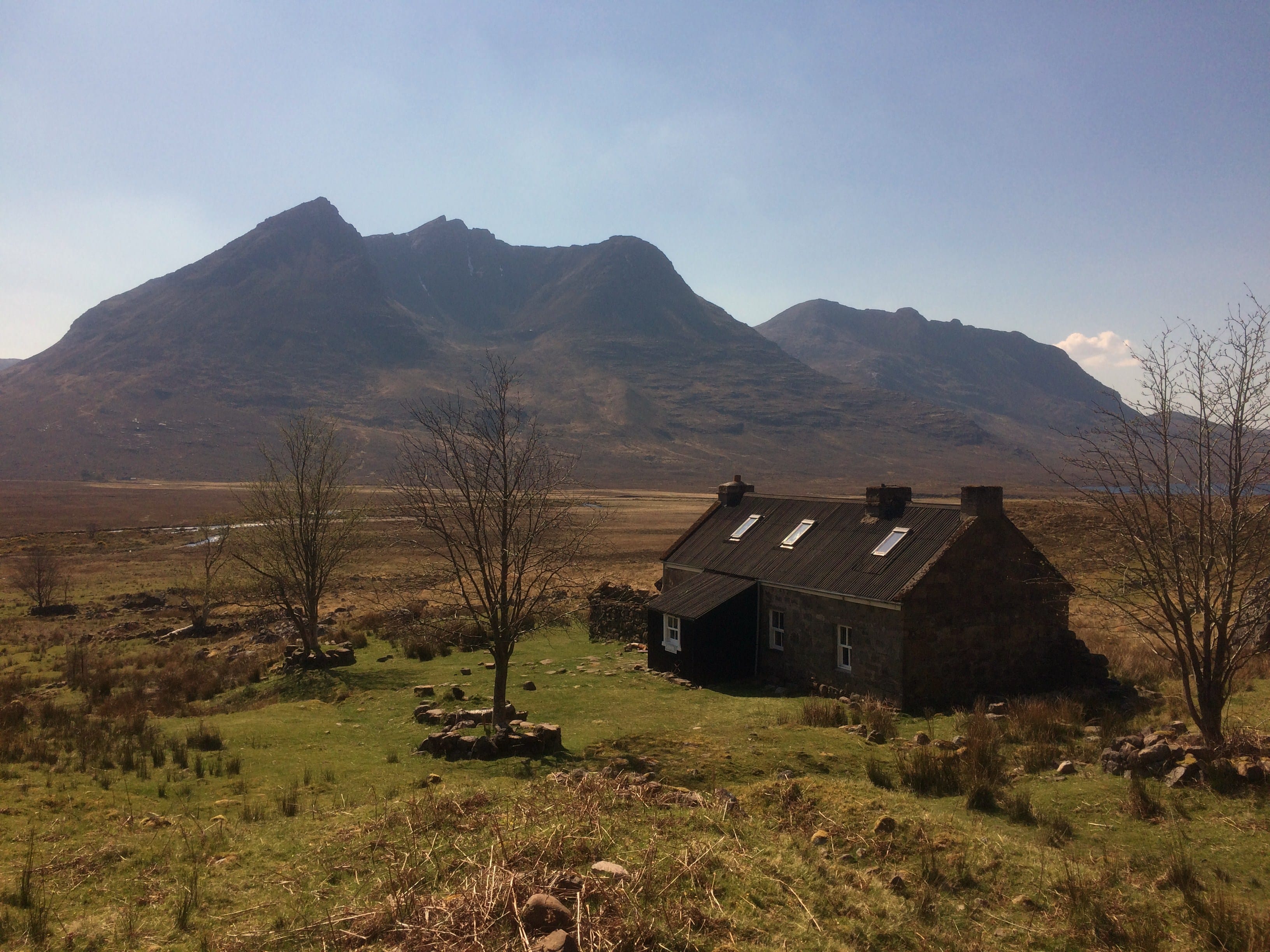 FAR FROM THE MADDING CROWD: Shenavall bothy in Fisherfield with the Beinn Dearg Corbett twins in the background