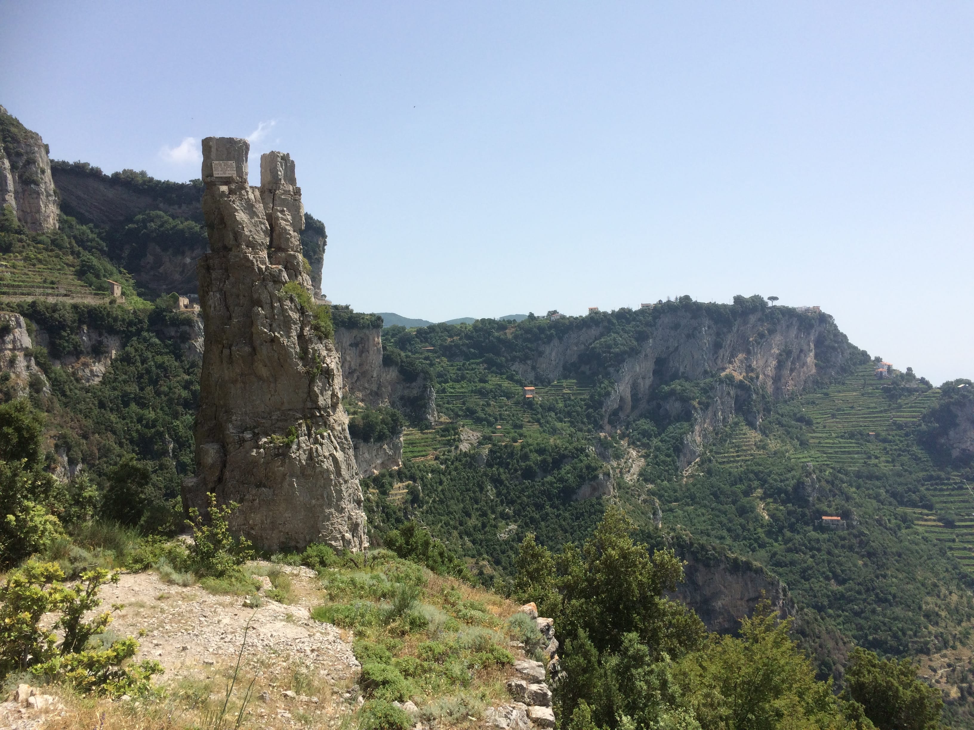 'ROCKY MOUNTAIN WAY: Looking back along the narrow walkway to the rock scenery above the Amalfi coast'