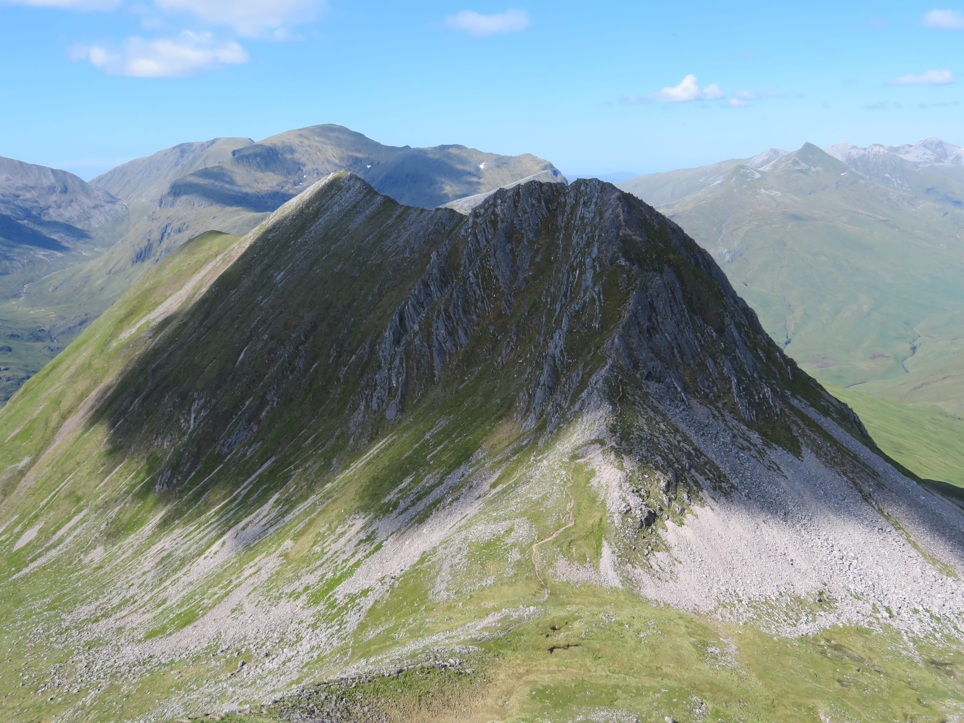 SECOND CLASSY: Looking over to the penultimate Munro, An Gearanach, the last summit on a long day in the Mamores