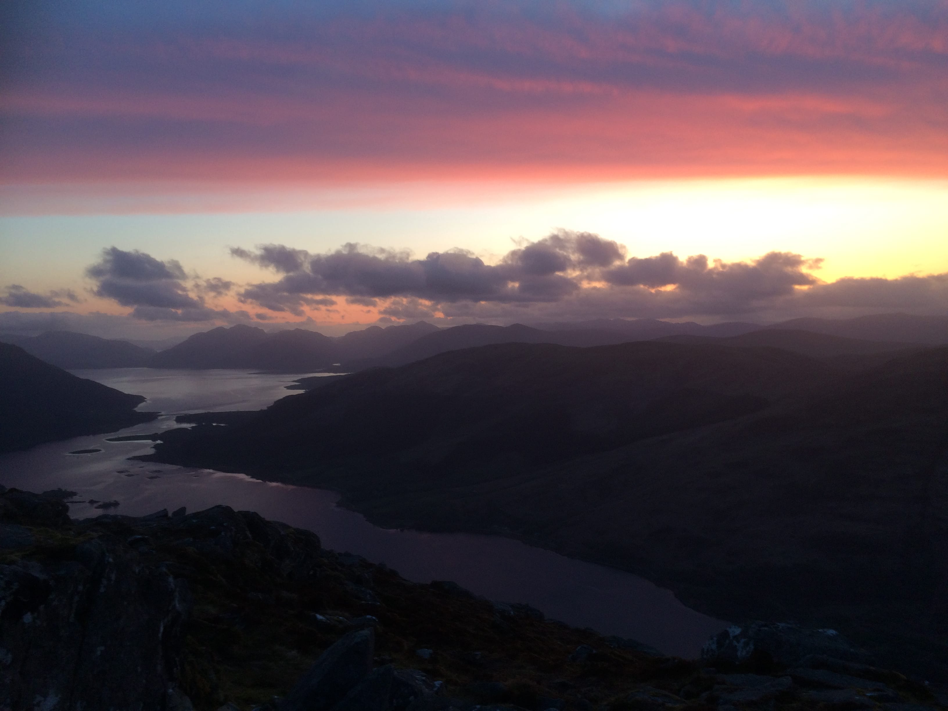GRAND PRODUCTION: Sunset takes a bow from the Pap of Glencoe during the film shoot with the Canon team