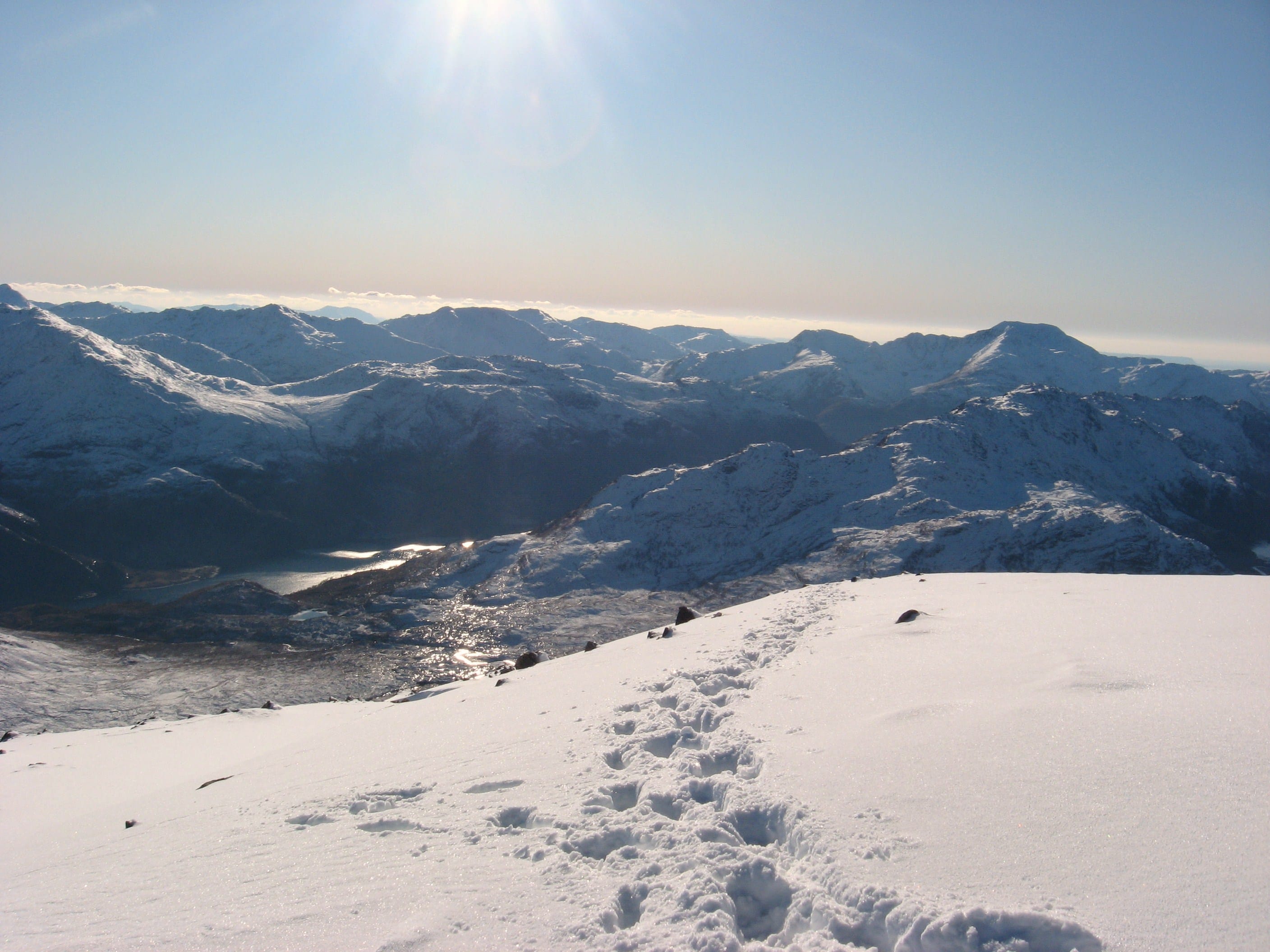 WINTER WONDERLAND: Blue and white perfection and forever views from Sgurr na Sgine, but winter reality is often much different