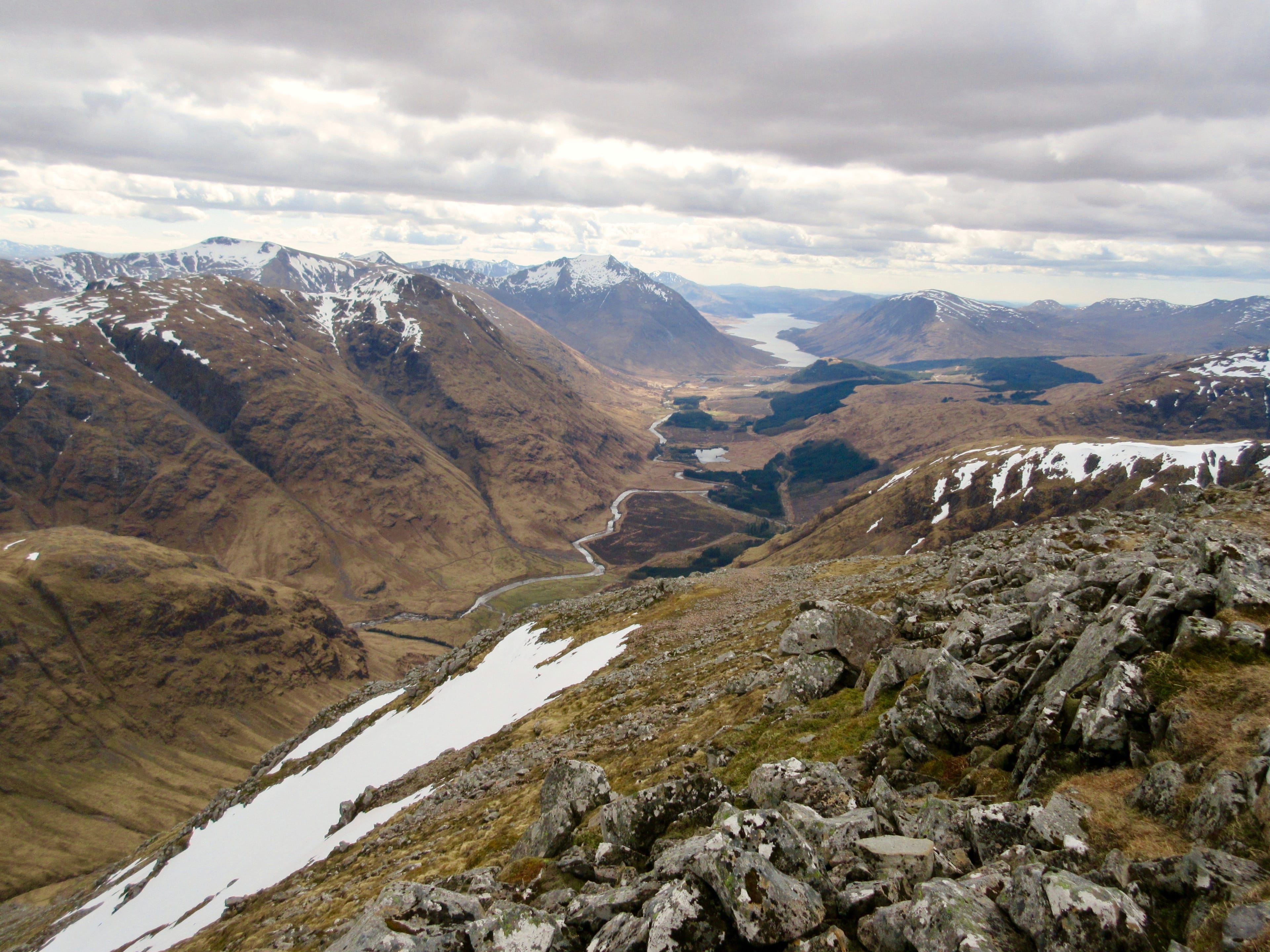 ETIVE VIEW: Looking down the length of the glen to Loch Etive from high on the Buachaille Etive Beag ridge