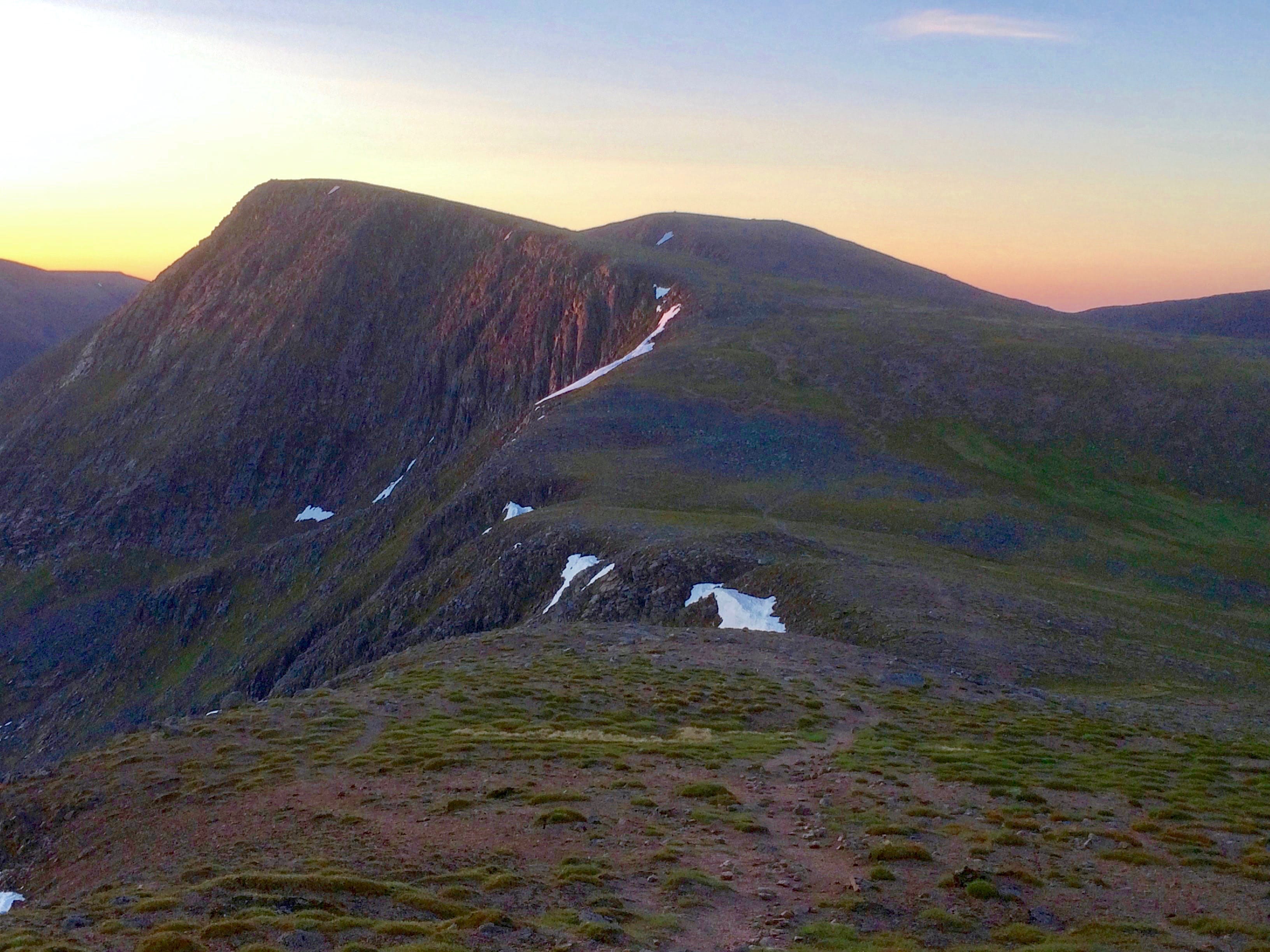 TIMELESS: Heading up Sgor an Lochain Uaine in the Cairngorms with the impending sunrise streaking the skyline
