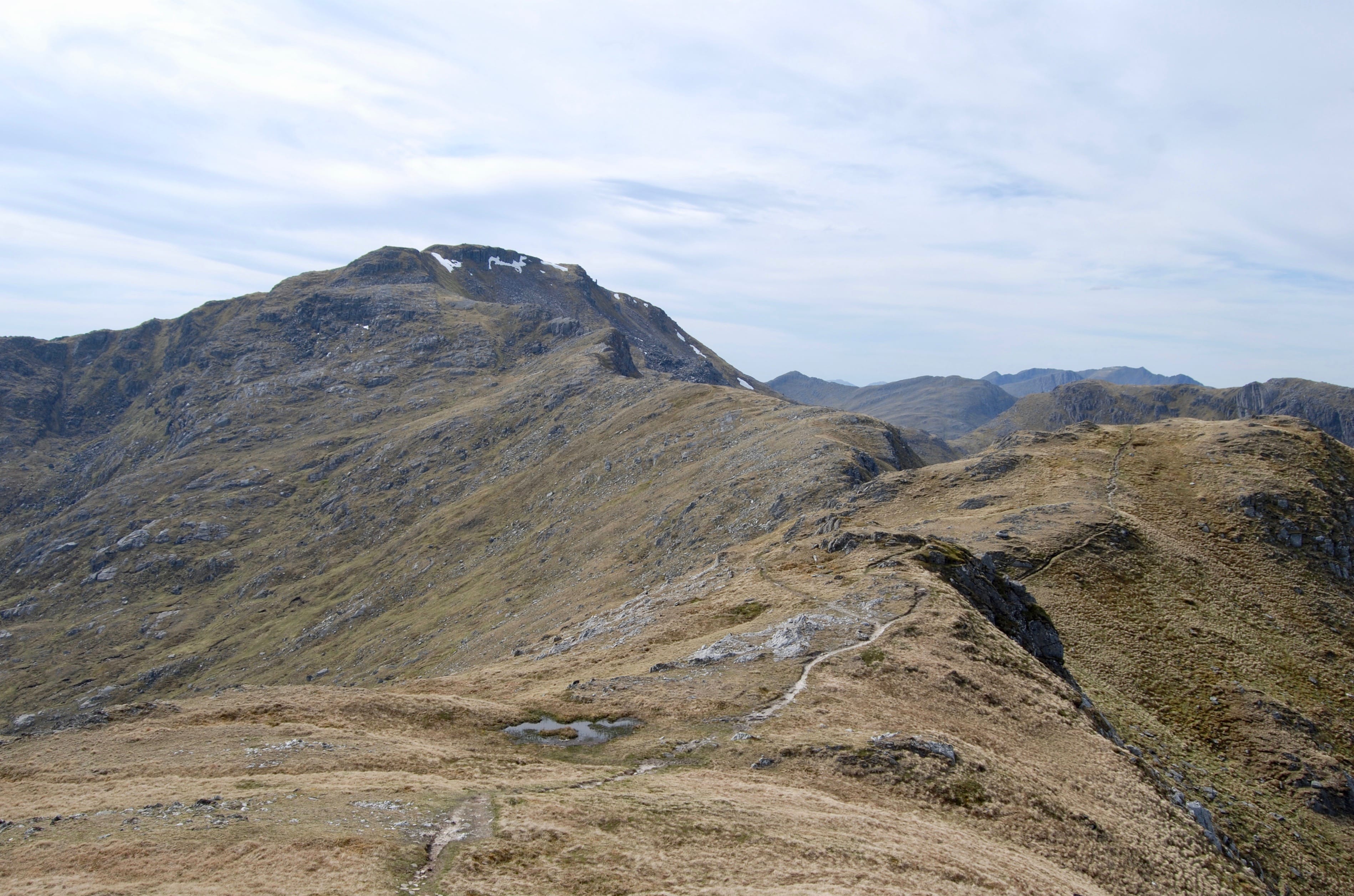 LONG AND WINDING ROAD: Looking ahead to the winding path leading up to the summit of Sgurr a' Mhaoraich 