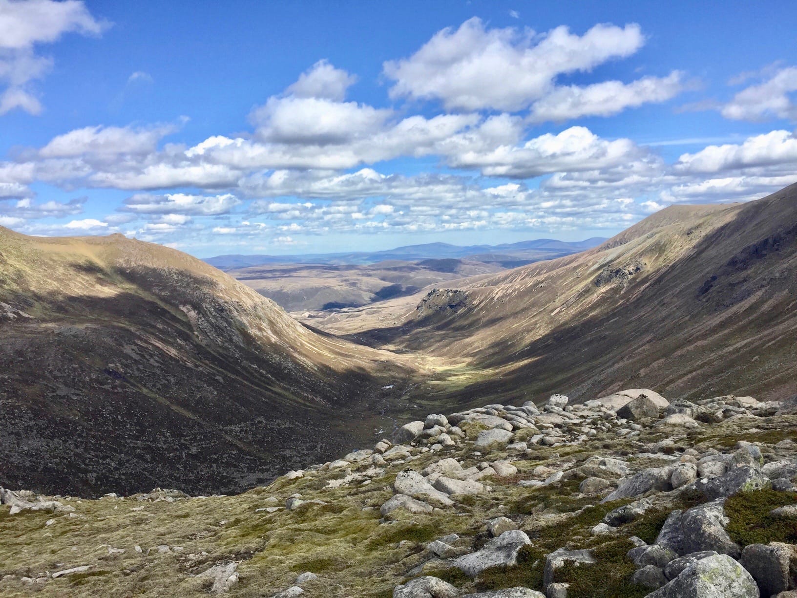'WILD COUNTRY: The view down the magnificent but lonely Garbh Choire from The Sneck – a long, long way from help'