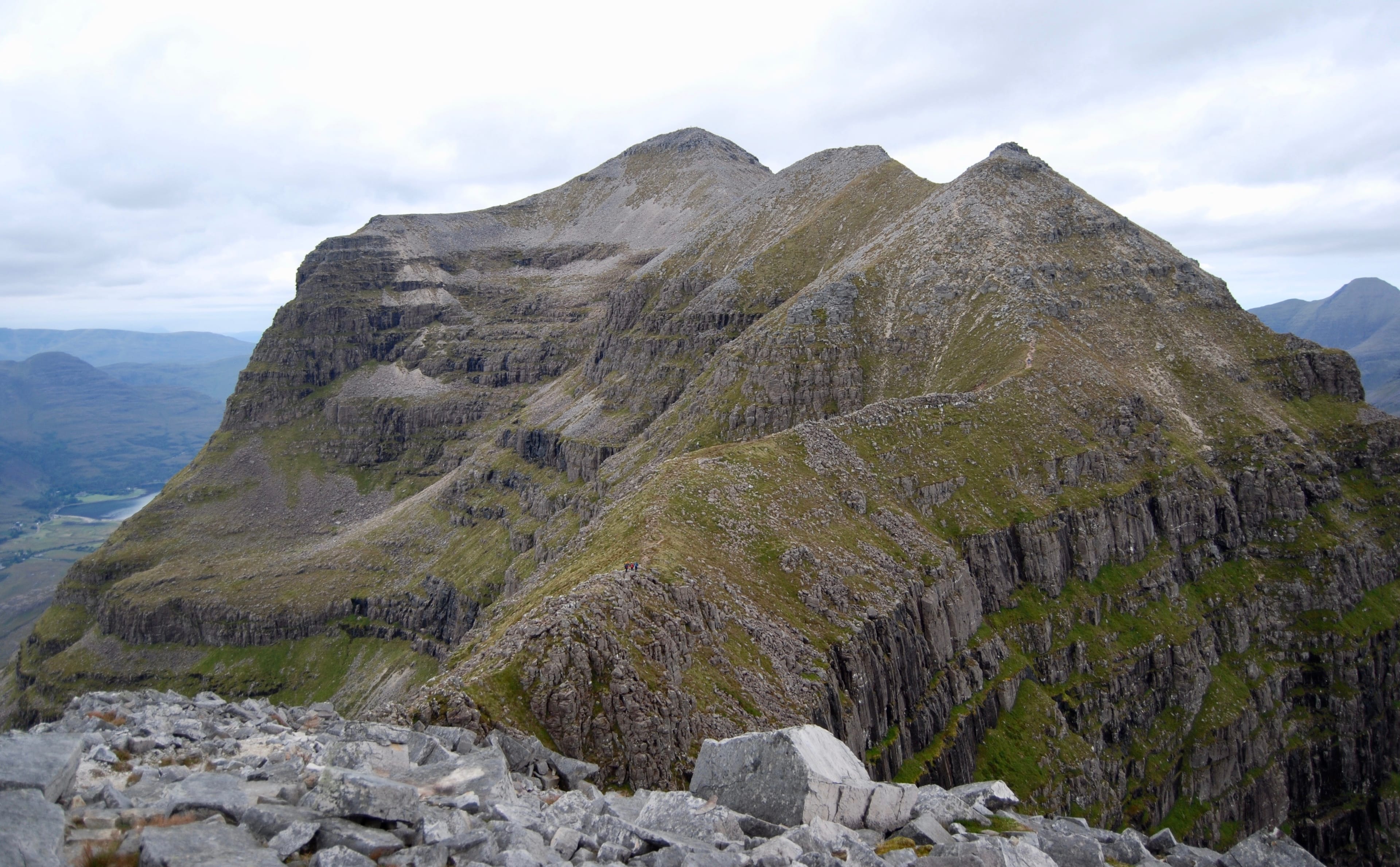 'CLASSIC VIEW: Spidean a'' Choire Leith and Pyramid Buttress from the summit of the outlying top of Stuc a'' Choire Dhuibh Bhig'