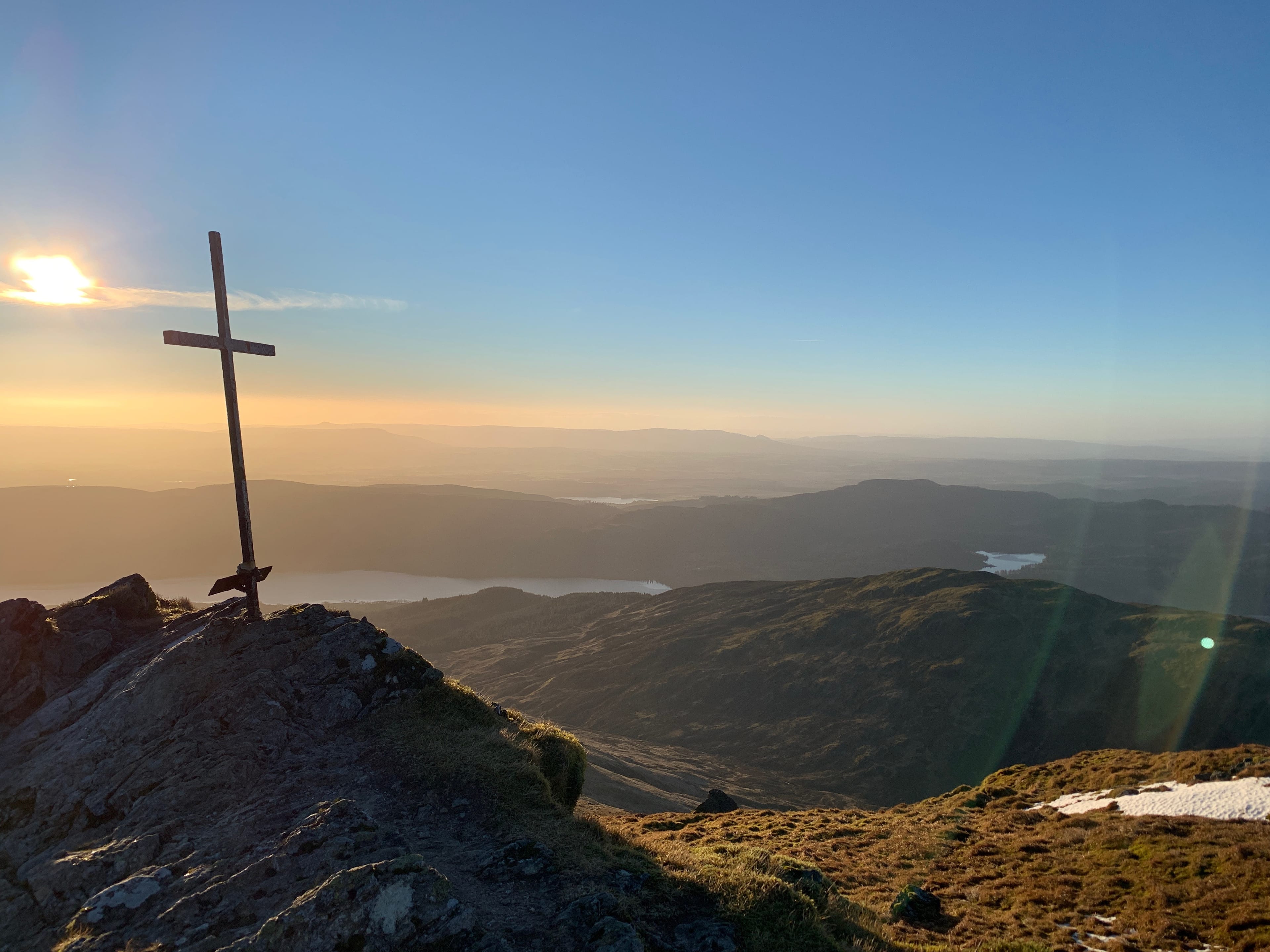 SOUTHERN CROSS: Brilliant winter skies illuminate the summit of Ben Ledi – a contrast to the snowy scene six years earlier