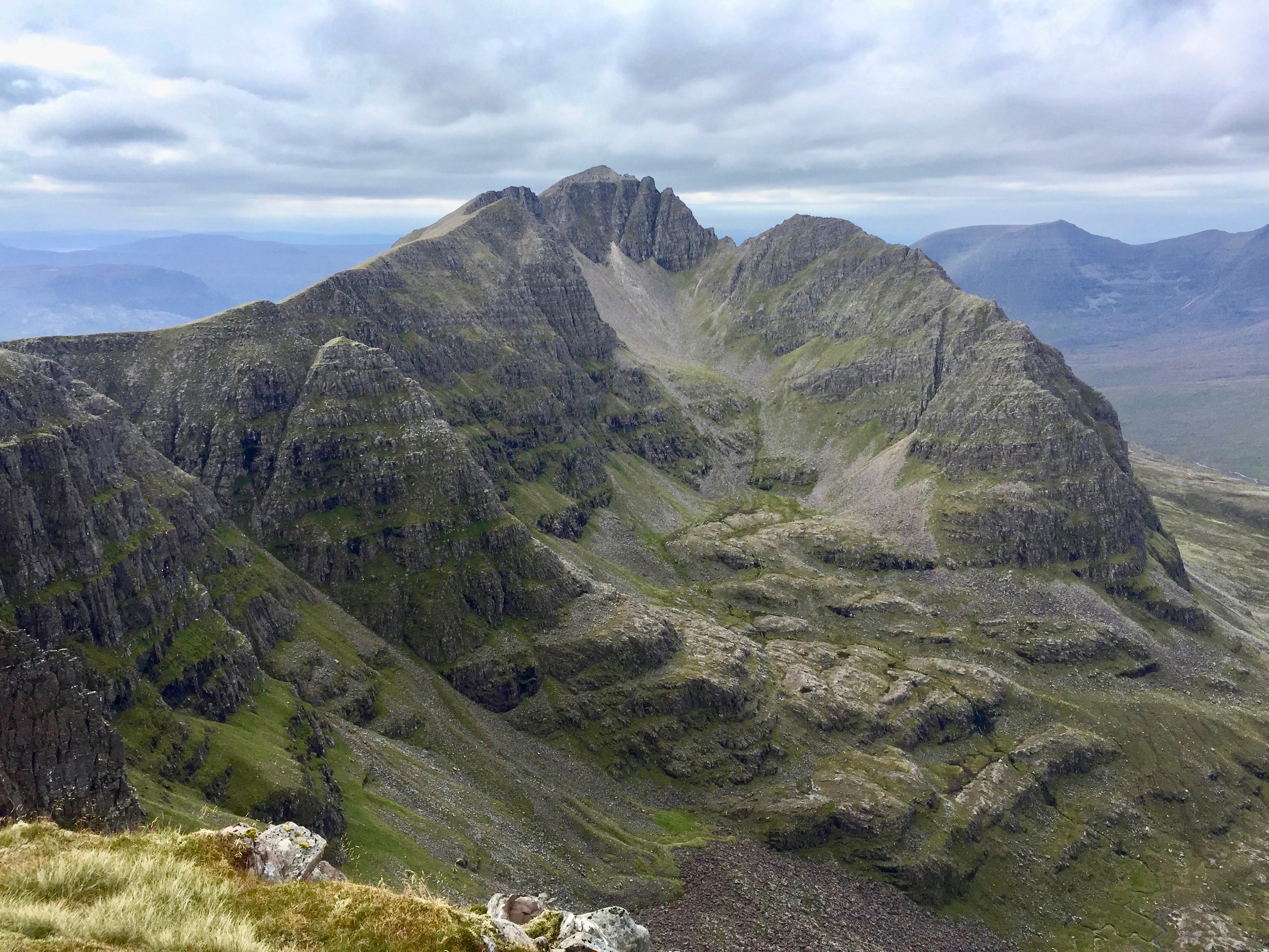 'SPIKY HEIGHTS: Looking along the Liathach ridge to Mullach an Rathain, which entails crossing the Am Fasarinen pinnacles '