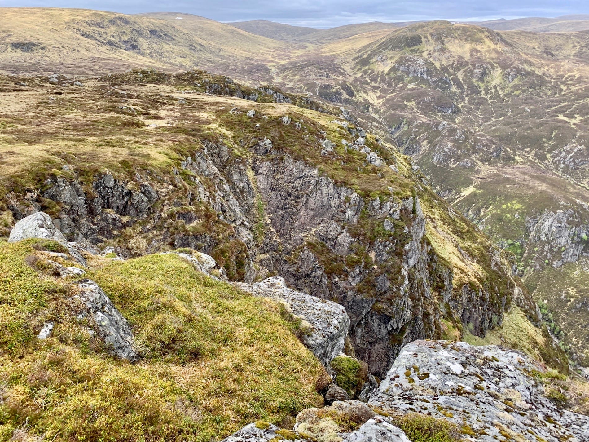 'TAKING THE HIGH ROAD: Looking down from the craggy tops of the ridge above the passage of Jock''s Road'