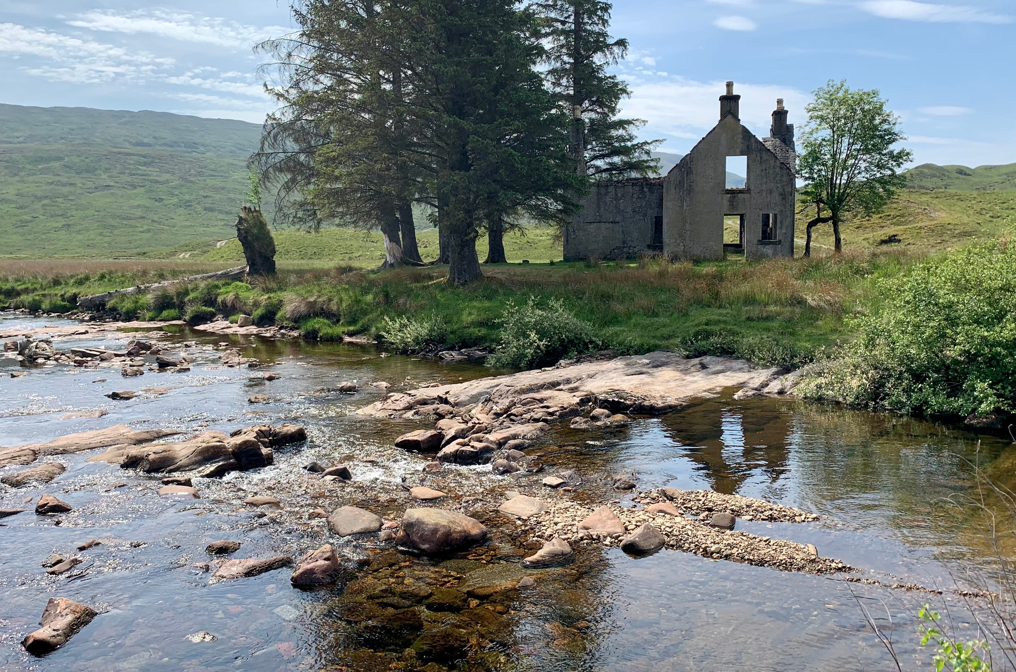 'RUIN WITH A FEARSOME PAST: The eerie shell of Luibeilt Lodge where two climbers spent a terrifying night many years ago'