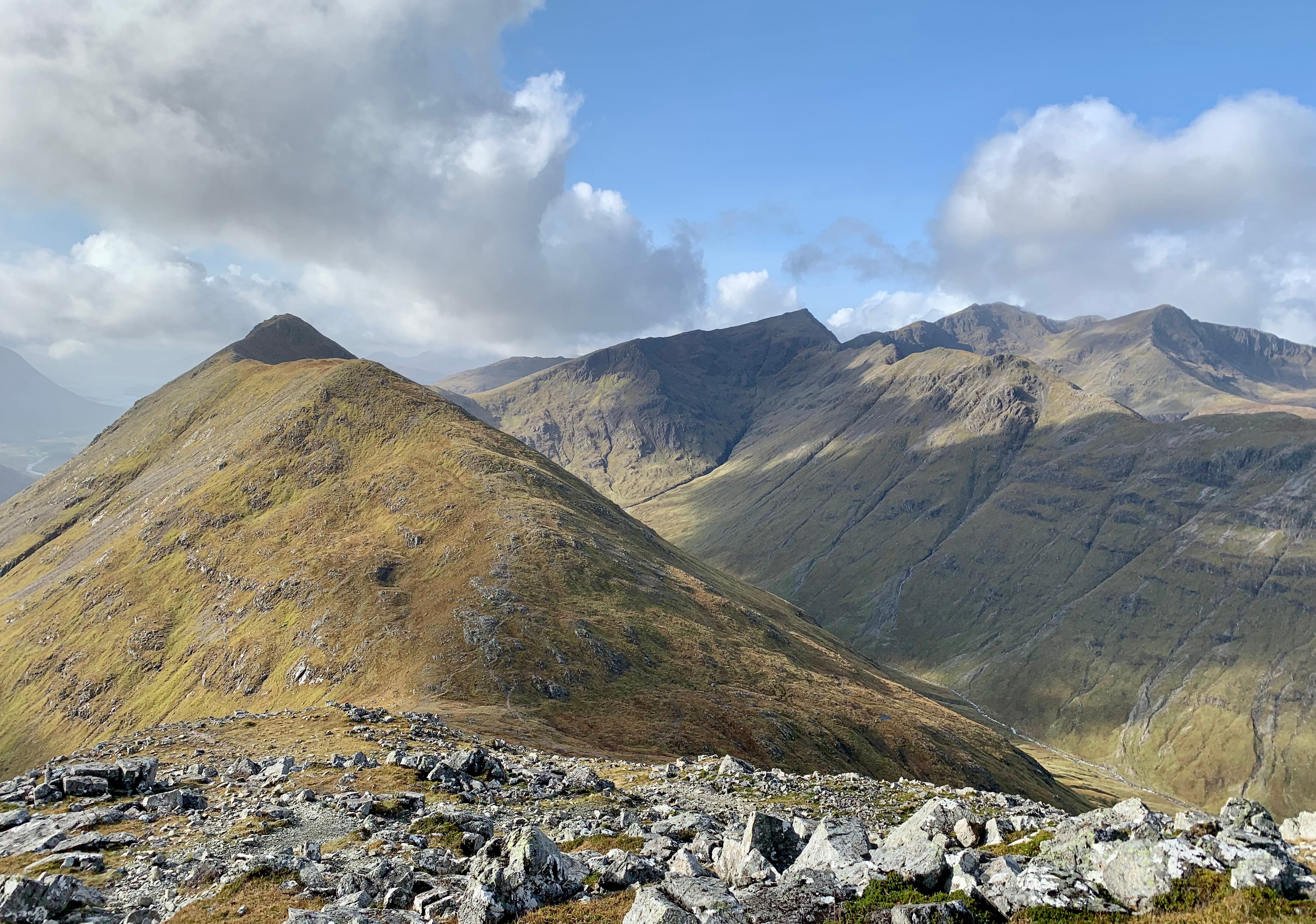 BEAG DIFFERENCE: Looking back to Stob Dubh on Buachaille Etive Beag, now bathed in sunshine after the earlier rains