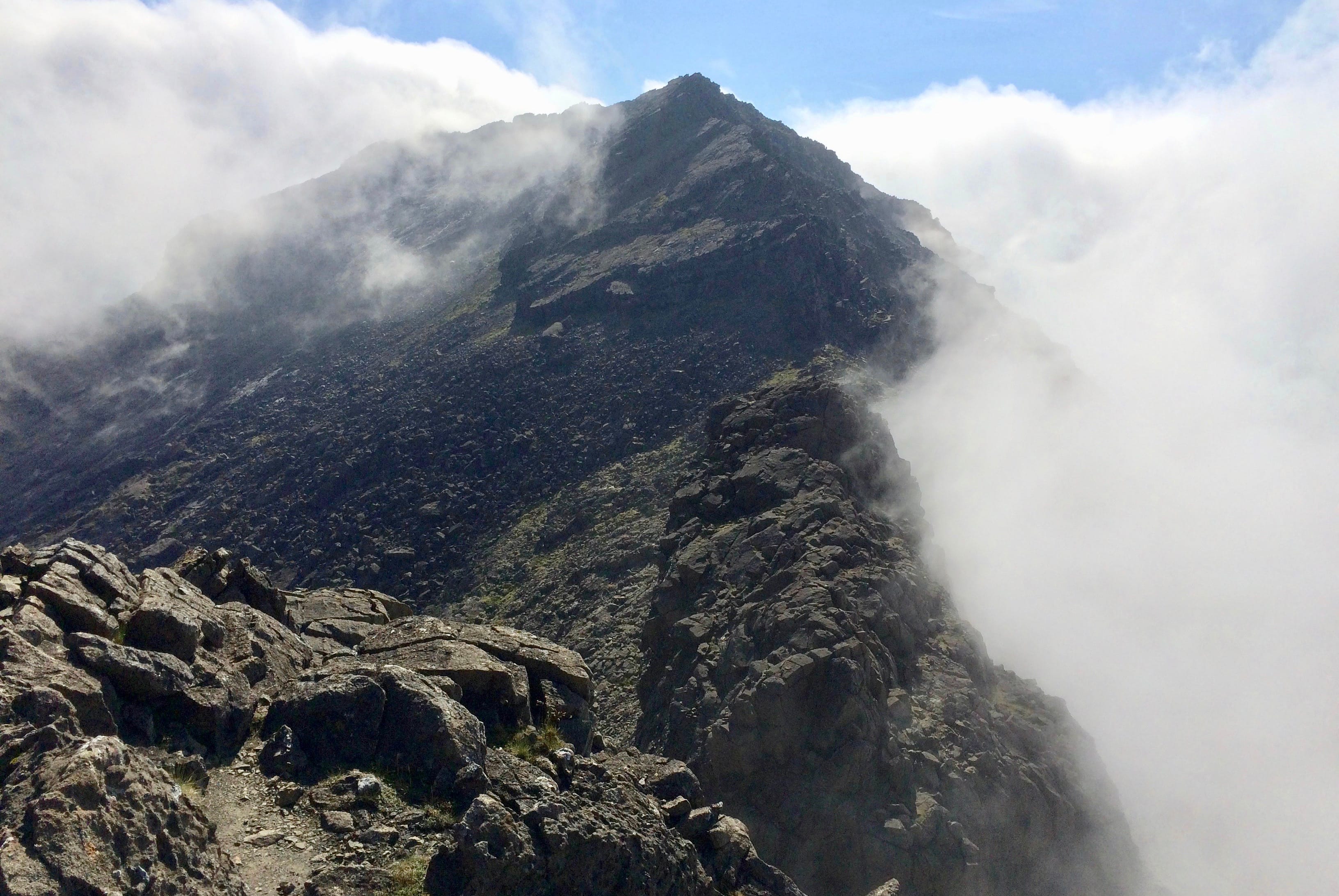 ROCKY MEMORY: Mists swirl around the slopes of the Cuillin Munro Sgurr nan Eag where navigation can be confusing