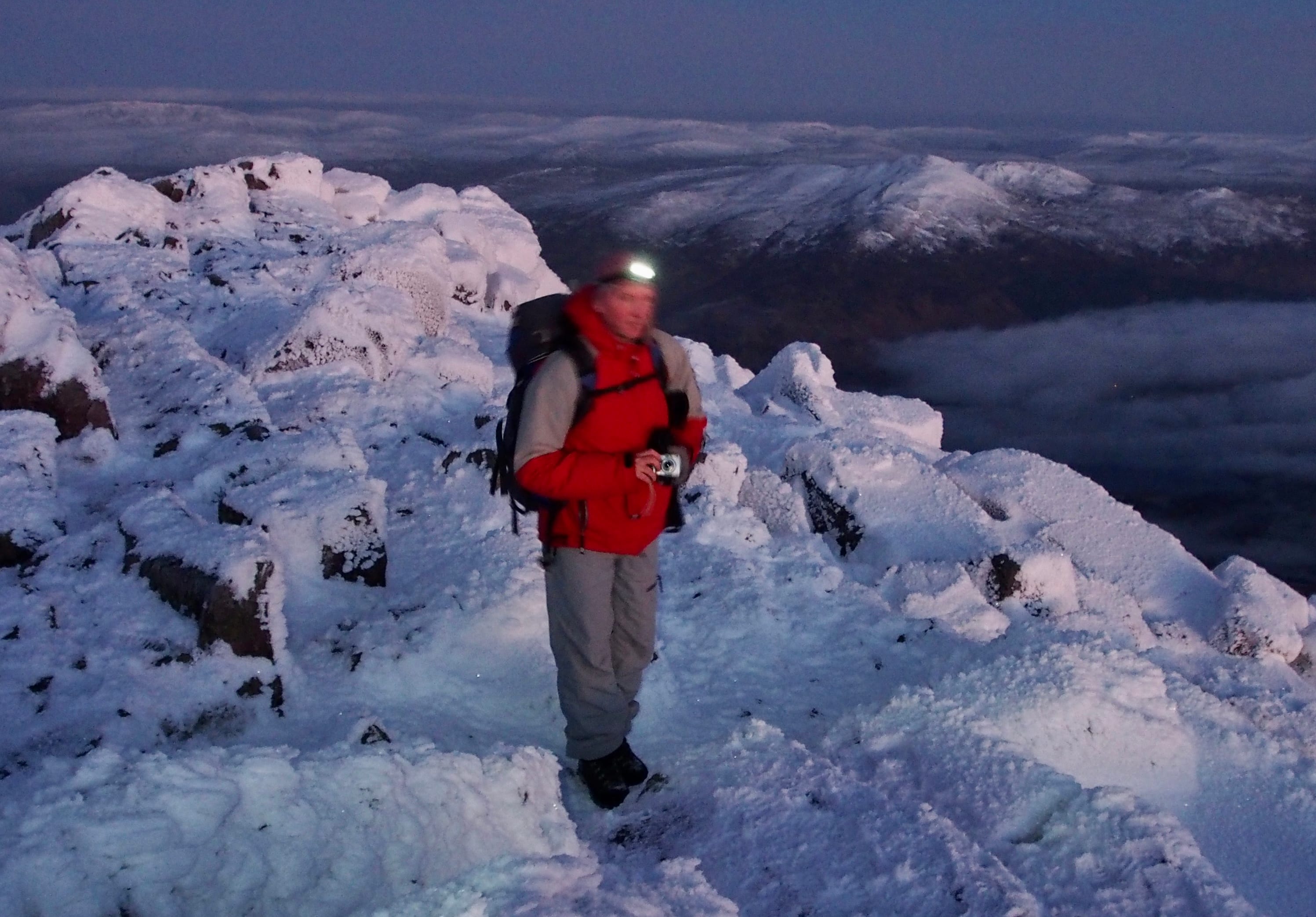 THEM'S THE BREEKS: Waiting for the sunrise on the summit of Schiehallion – and contemplating how to get those trousers undone