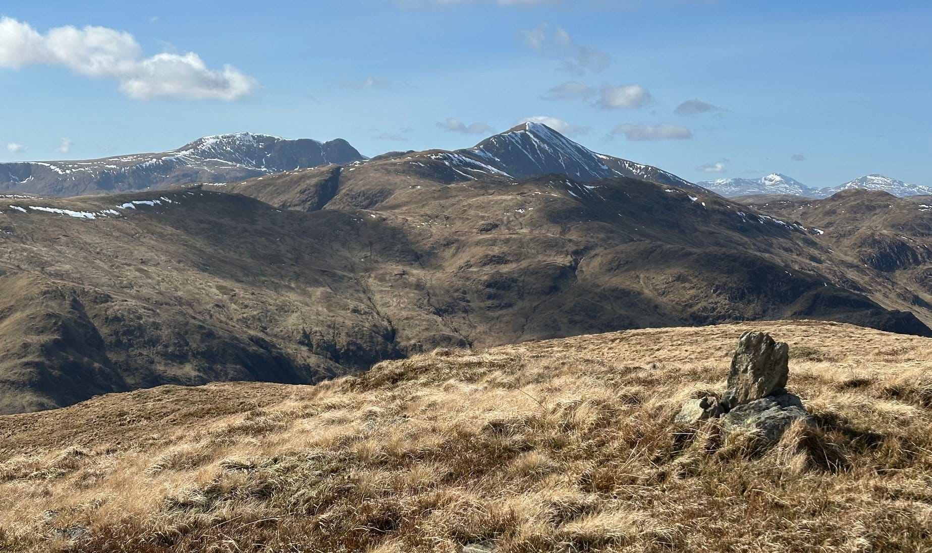 HIGH POINT: Looking to Stuc a' Chroin and Ben Vorlich from the Graham summit of Creag na h-Eararuidh