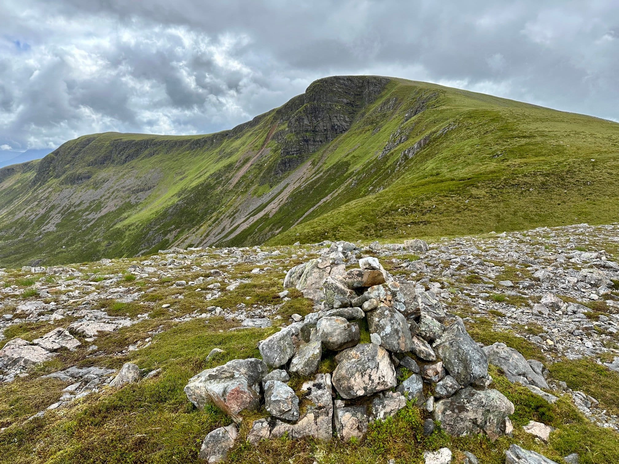 CLEAR LEADER: Looking over to the summit of Stob Coire a' Chearcaill from the final approach from Loch Eil route