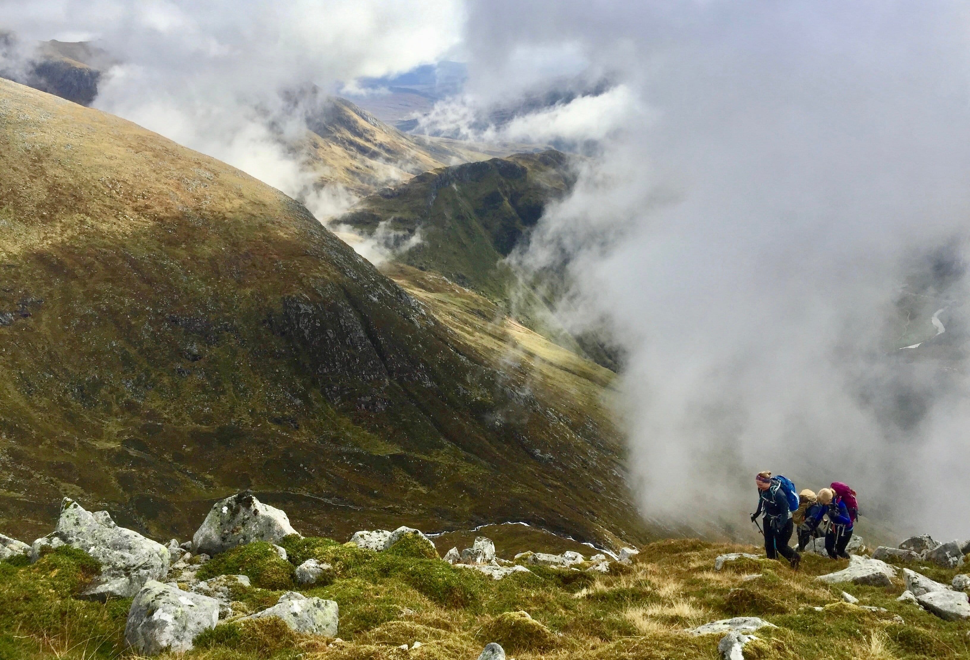 IT STARTED SO WELL: Superb conditions in Glen Nevis as we headed up The Ben for my Full House completion – it didn't last