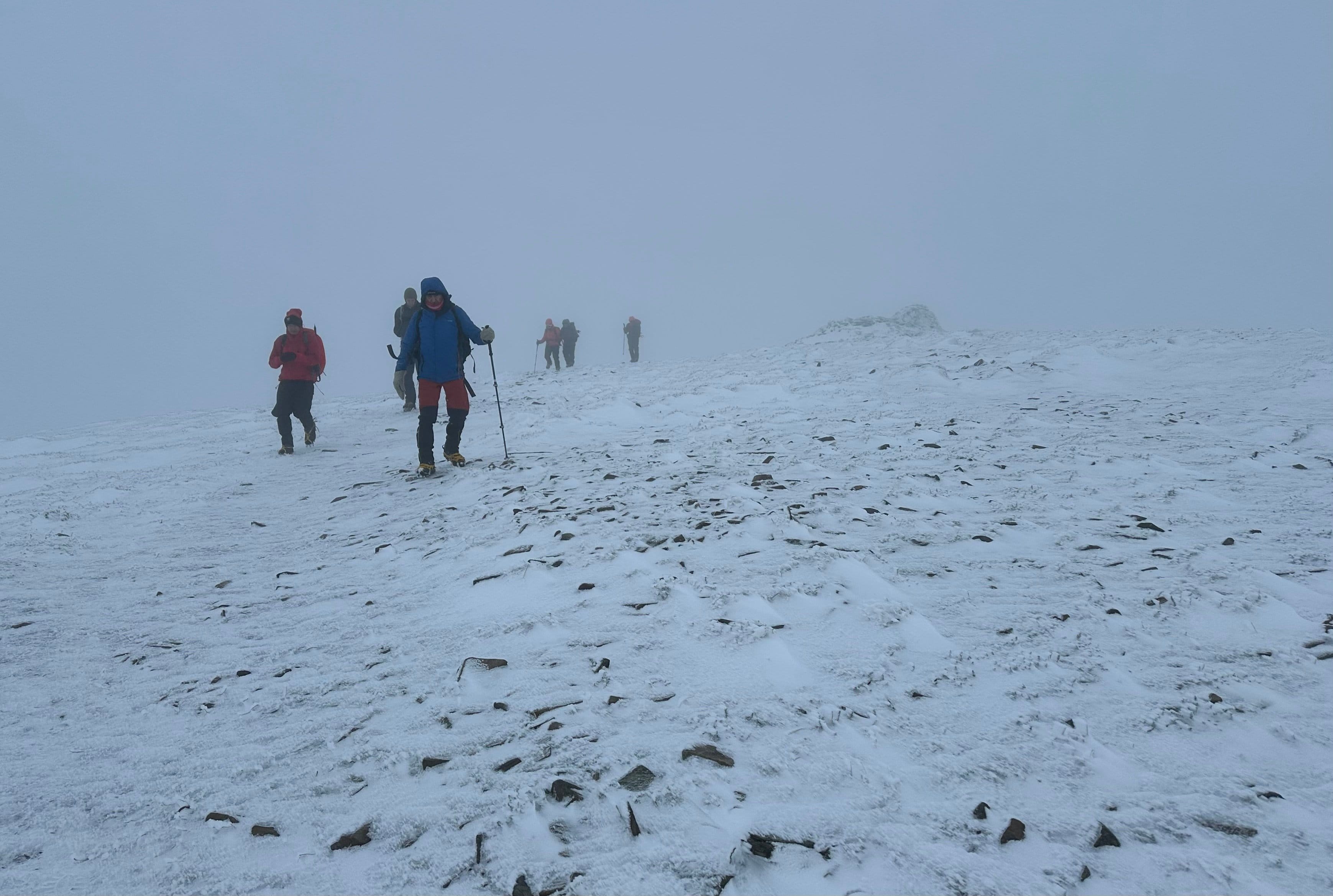 THE WHITE STUFF: Challenging conditions on the traverse of Meall a' Bhuachaille and its neighbouring summits