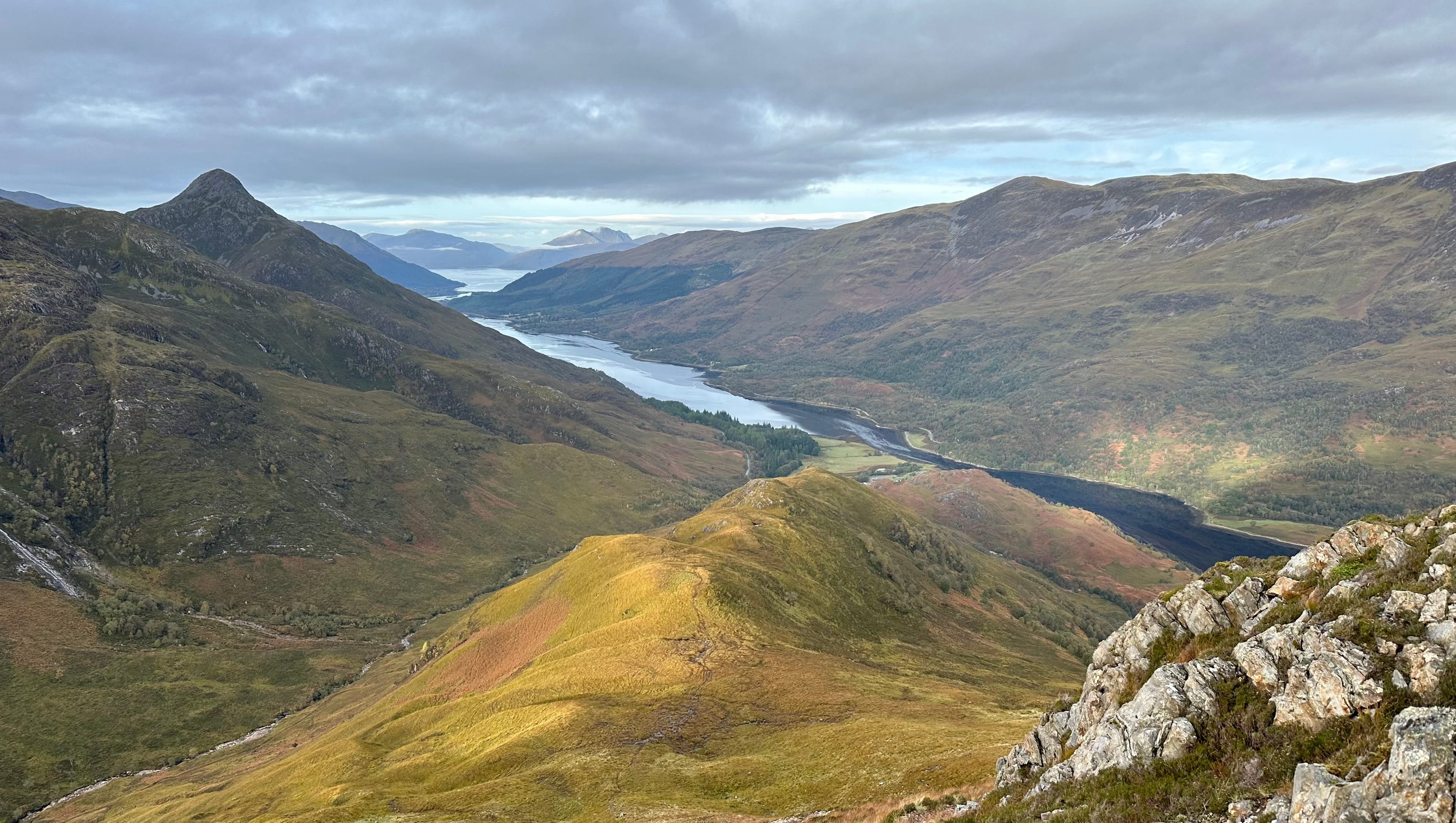 TAKING THE LONG VIEW: Looking down Loch Leven and over to Ardour hills from the ascent of Garbh Bheinn